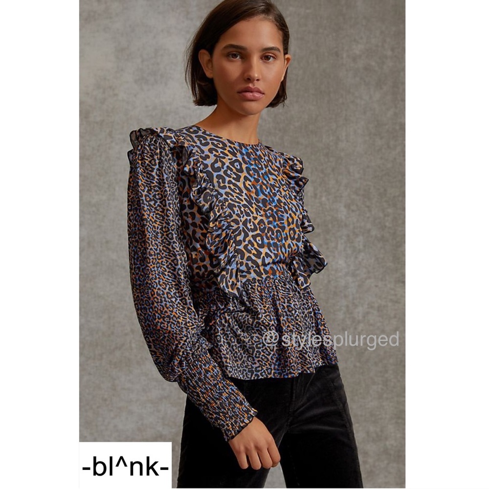 NWT⭐️Top Rated⭐️ANTHRO Moira Ruffled Top size XS